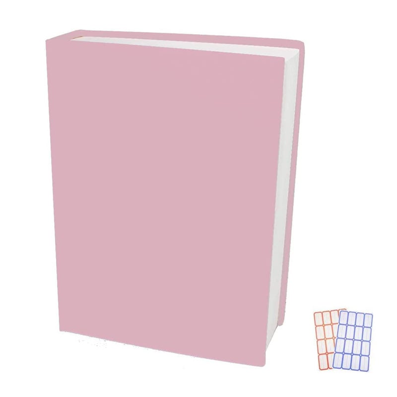Pink Stretchable Jumbo Book Covers, Washable Reusable Book Protector fits Hardcover Textbooks up to 9" X 12" Office Supply with Free Sticker Labels (1 Pack, Pink)